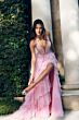 Alyce Paris 62037 High Slit Plunging Halter Neck Dress