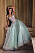 Alyce Paris 62068 Plunging Neck Lace-Up Back Dress