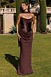 Amoris T732 Fitted Strapless Draped Bridesmaid Dress