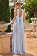 Amoris T741 Scoop Neck A-Line Chiffon Skirt Bridesmaid Dress