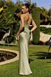 Amoris T744 Sequin Bodice Fitted Draped Skirt Maid of Honor Dress