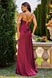 Amoris T826 Side Tail Fitted Cowl Neck Made of Honor Dress