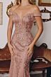 Amoris by LaDivine T613 Off The Shoulder Floral Bridesmaid Dress