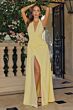 Amoris by LaDivine T713 High Slit Halter Neckline Bridesmaid Dress
