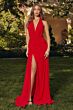 Amoris by LaDivine T713 High Slit Halter Neckline Bridesmaid Dress