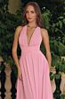 Amoris by LaDivine T715 Plunging Halter Backless Bridesmaid Dress