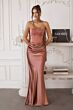 Amoris by LaDivine T816 Neck Scarf Lace Up Bridesmaid Dress