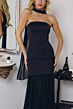 Amoris by LaDivine T825 Neria Strapless with Neck Scarf Dress