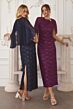 Amoris by LaDivine T906 Ophelia Asymmetric Cape Sleeve Sequin Lace Dress