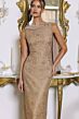 Amoris by LaDivine T906 Ophelia Asymmetric Cape Sleeve Sequin Lace Dress
