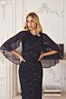 Amoris by LaDivine T906 Ophelia Asymmetric Cape Sleeve Sequin Lace Dress