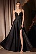 Amoris by LaDivine T214 High Slit Glitter Lace Up Back Dress