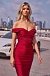 Amoris by LaDivine T402 Off-The-Shoulder Ruched Dress