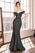 Amoris by LaDivine T602 Sweetheart Neck Glitter Off-The-Shoulder Dress