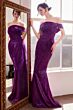 Amoris by LaDivine T603 Draped Bodice Off-The-Shoulder Glitter Dress