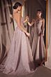 Amoris by LaDivine T701 Strapless Draped Bodice Glitter A-Line Dress
