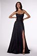 Amoris by LaDivine T701 Strapless Draped Bodice Glitter A-Line Dress
