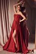 Amoris by LaDivine T701 Strapless Draped Bodice Glitter A-Line Dress