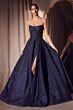 Amoris by LaDivine T701 Strapless Draped Bodice Glitter A-Line Dress