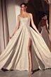 Amoris by LaDivine T701 Strapless Draped Bodice Glitter A-Line Dress