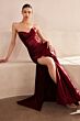 Amoris by LaDivine T704 Cowl Neck Side Slit Dress