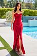 Amoris by LaDivine T708 Strapless Asymmetric Sheer Corset Dress