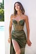 Amoris by LaDivine T811 Side Streamer Sheer Bodice Dress