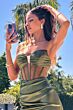 Amoris by LaDivine T811 Side Streamer Sheer Bodice Dress