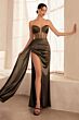 Amoris by LaDivine T811 Side Streamer Sheer Bodice Dress