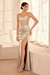 Amoris by LaDivine T812 Sheer Bodice Spaghetti Strap Dress