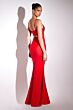 Amoris by LaDivine T9002 Beaded Bodice Cutout Back Dress