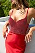 Amoris by LaDivine T9002 Beaded Bodice Cutout Back Dress