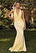 Amoris by LaDivine T720 Lia Ruched Bodice Halter Neckline Dress