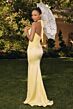 Amoris by LaDivine T720 Lia Ruched Bodice Halter Neckline Dress