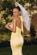 Amoris by LaDivine T720 Lia Ruched Bodice Halter Neckline Dress