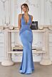 Amoris by LaDivine T720 Lia Ruched Bodice Halter Neckline Dress