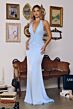 Amoris by LaDivine T720 Lia Ruched Bodice Halter Neckline Dress