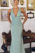 Amoris by LaDivine T720 Lia Ruched Bodice Halter Neckline Dress