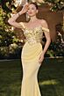 Amoris by LaDivine T721 Annalise Floral Bodice Off The Shoulder Dress
