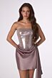 Amoris T734 Side Ruffle Fitted Sequin Top Dress
