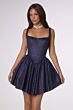 Amoris T738 A-Line Square Neck Basque Waist Dress