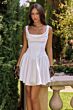 Amoris T735W Cowl Neck Off White Flared Skirt Wedding Dress