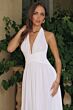 Amoris T715W Soraya Brush Train Plunging Halter Neck Wedding Dress