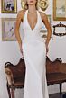Amoris T720W Lia Ruched Bodice Plunging Halter Neckline Wedding Dress