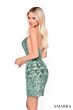 Amarra 88055 Scoop Neckline Floral Sequin Dress