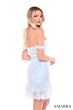Amarra 88060 Ruffle Hem Sheer Corset Dress