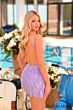 Amarra 88959 Fringe Skirt Backless Glitter Dress