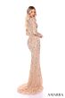 Amarra 88089 Midriff Cutout Long Sleeve Dress