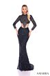 Amarra 88089 Midriff Cutout Long Sleeve Dress