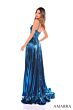 Amarra 88105 Pleated Metallic Corset Dress